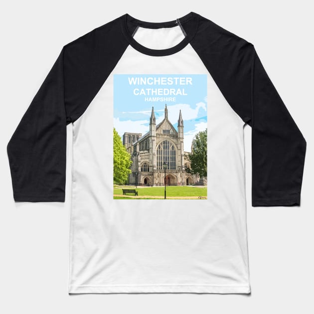 Winchester Cathedral Hampshire. Travel poster Baseball T-Shirt by BarbaraGlebska